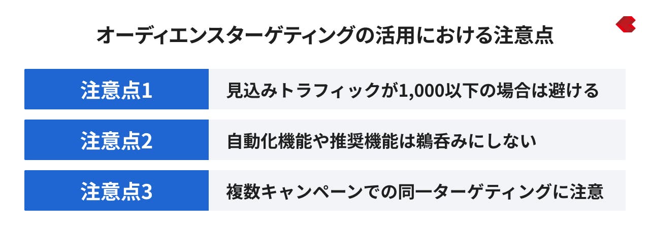 オーディエンスターゲティングの活用における注意点