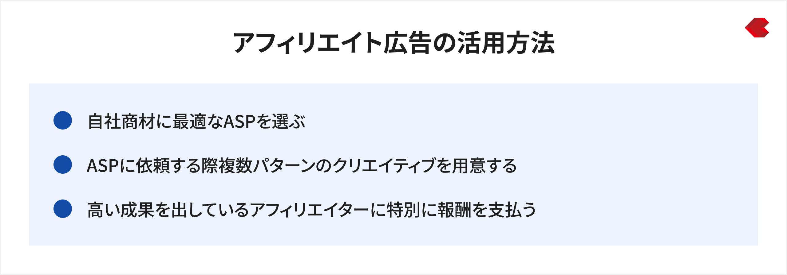 アフィリエイト広告の活用方法